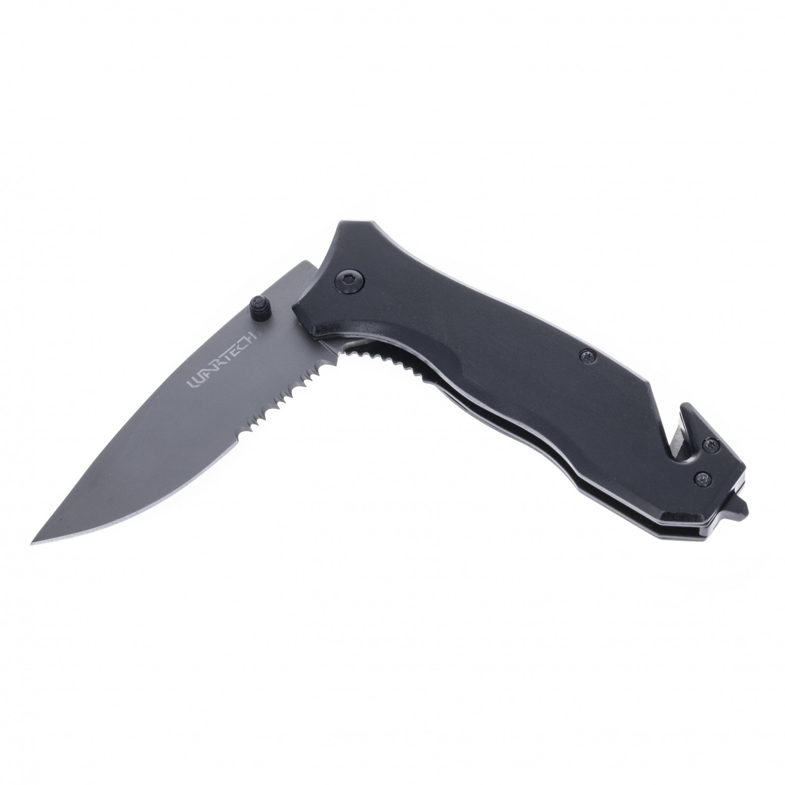 ASR Outdoor 8.25 Inch Rescue Knife with Belt Clip Seat Belt Cutter – Black
