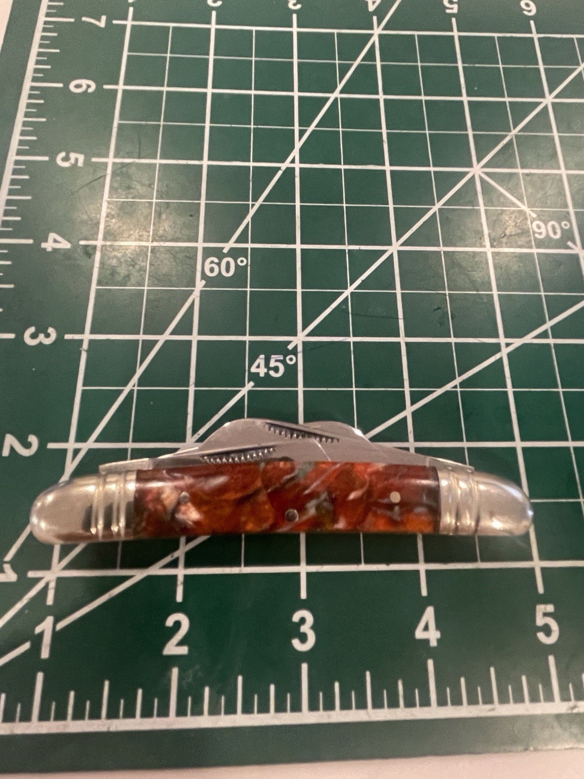 Bulldog Brand Germany Congress Pocket Knife 1983 Amber Orange Swirl Tobacco RARE
