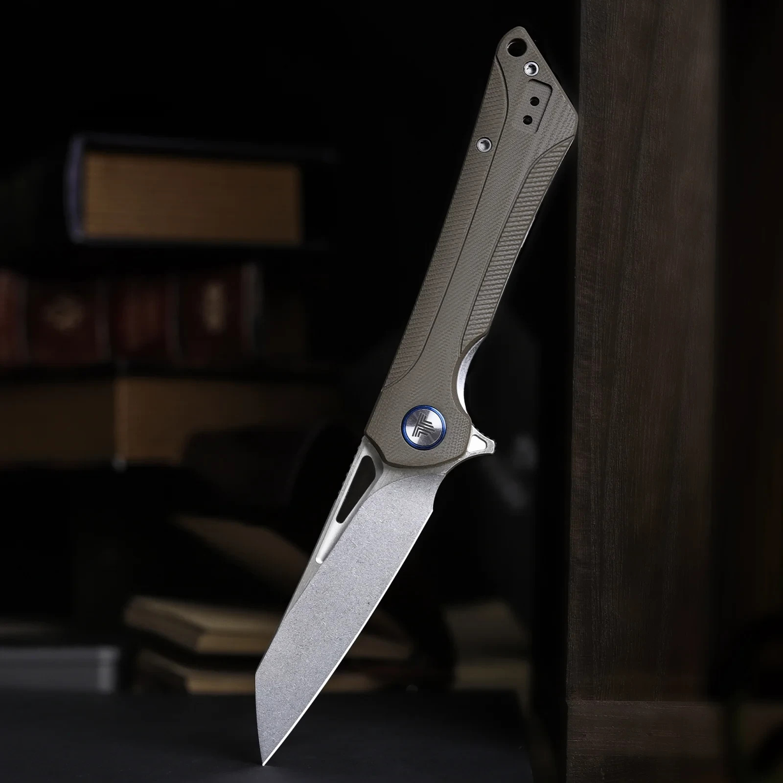TRIVISA Monoceros-03 Folding Knife 3⅜» 14C28N Steel Blade Desert Tan G10 Handle