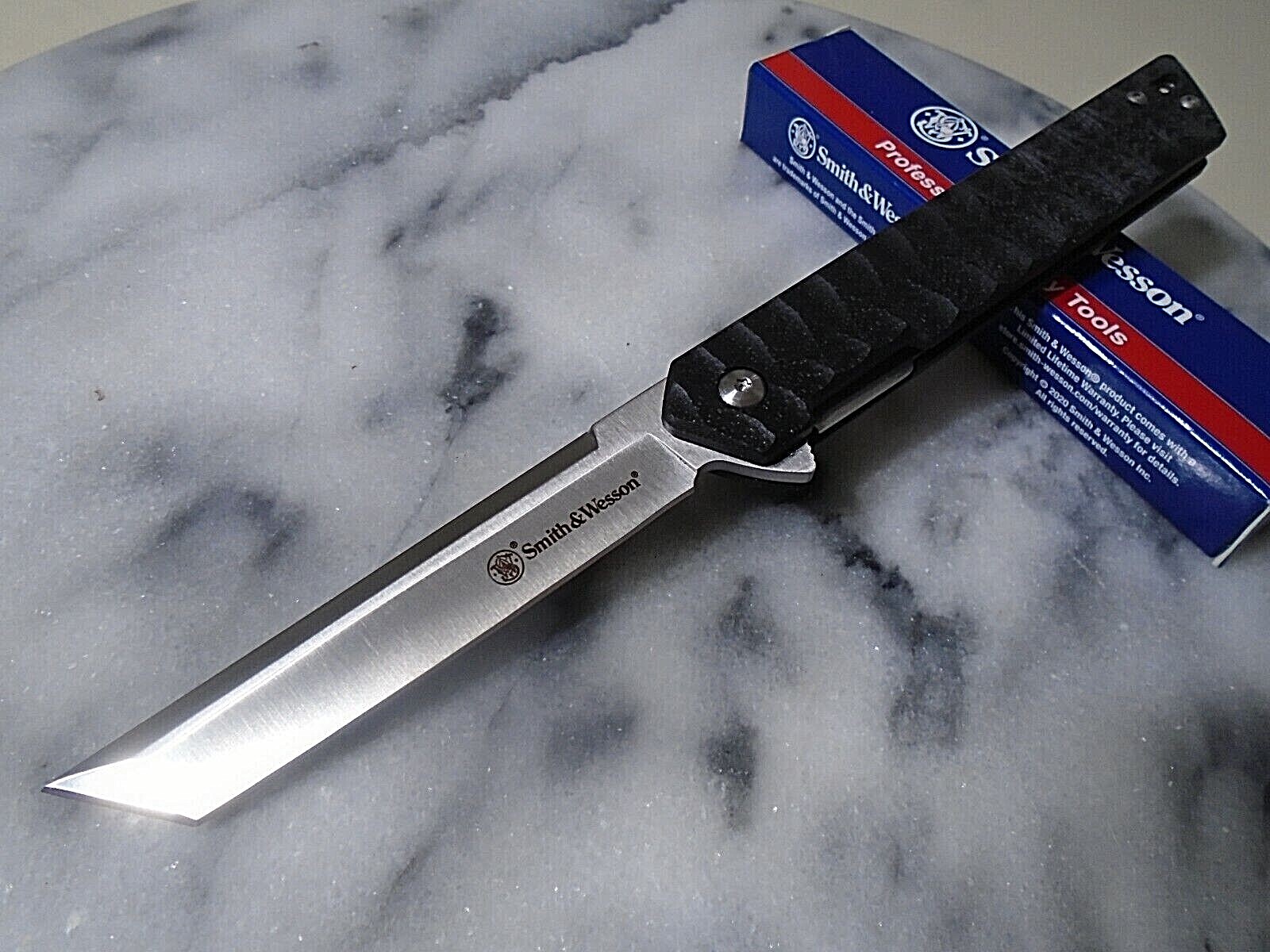 Smith & Wesson Ball Bearing Slim Tanto Pocket Knife 24/7 Folder 8Cr13MoV G10 New