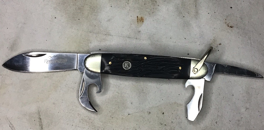 Used Remington Sportsman 4 Piece Folding Pocket Knife Tool Stainless China