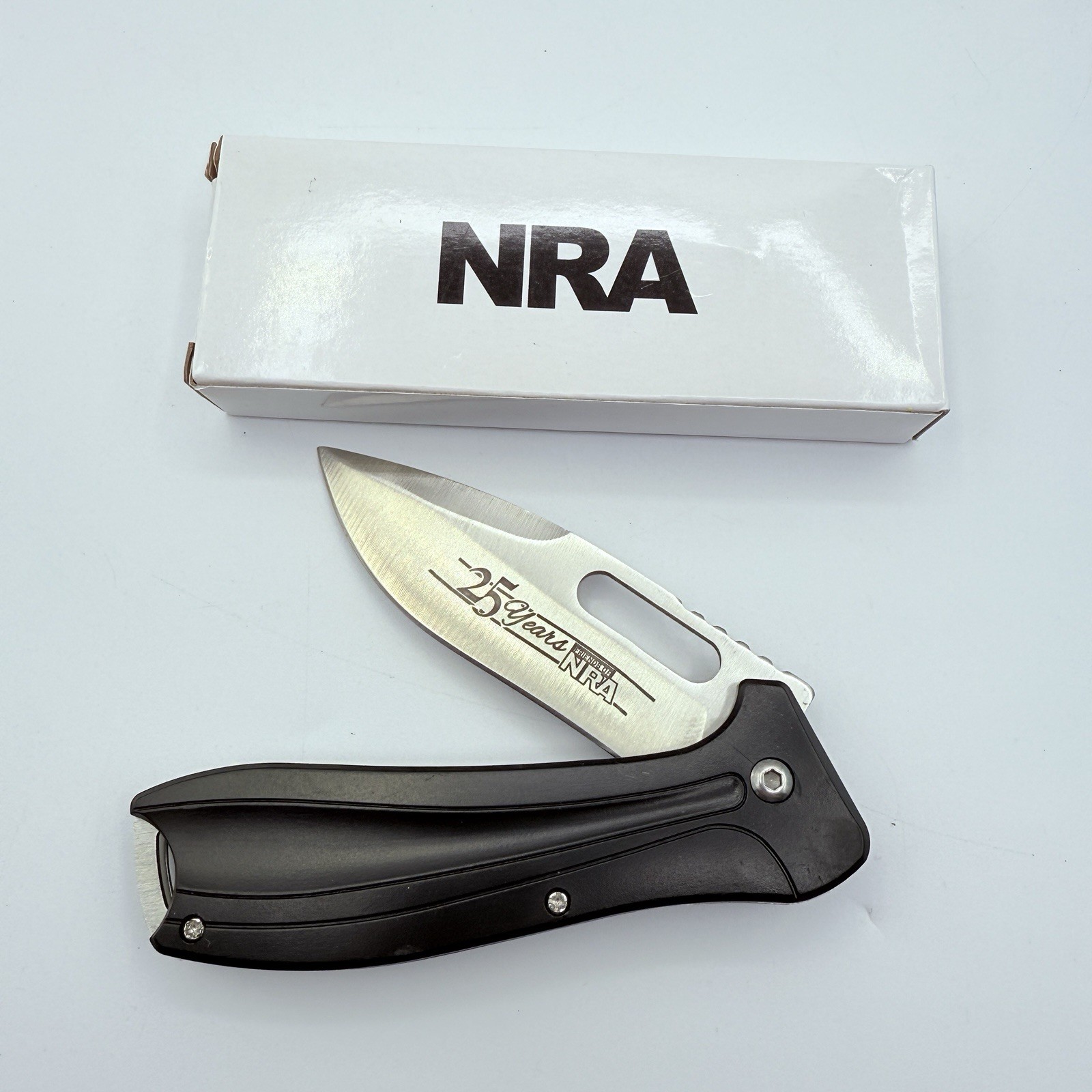 Friends Of The NRA 25 Year Anniversary Folding Lock Knife 3.5” W Belt Clip