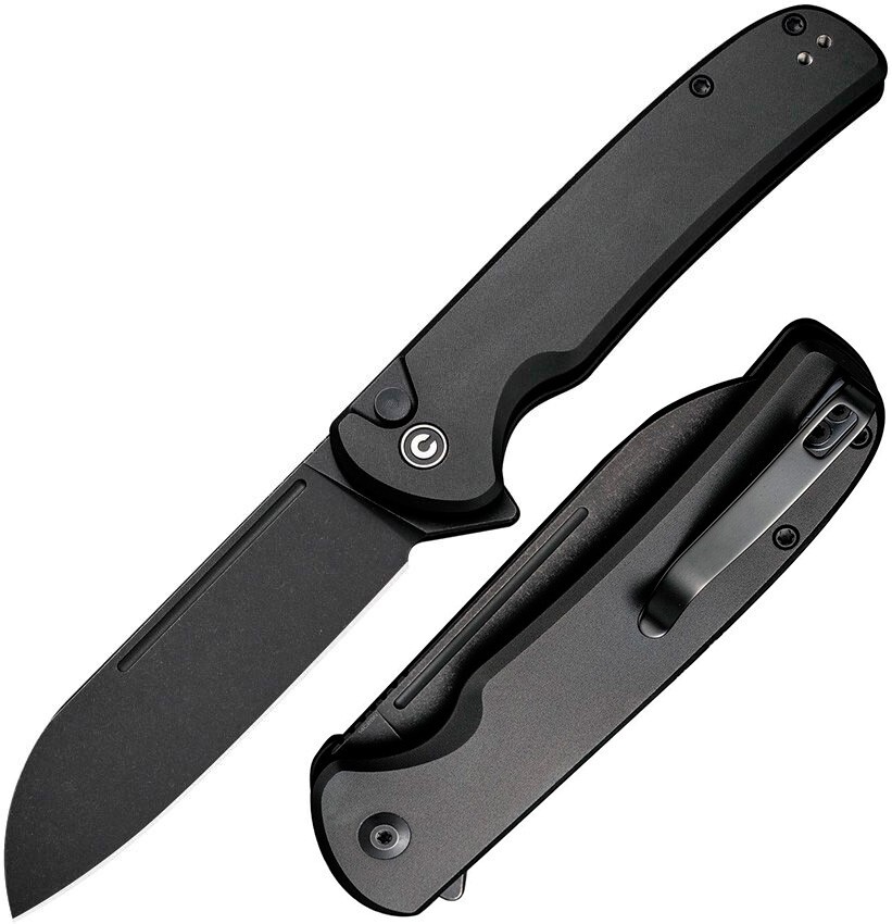Civivi Chevalier Folding Knife 3.50″ Sandvik 14C28N Steel Blade Black Aluminum
