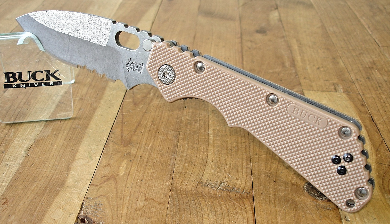 2003 BUCK KNIFE 882 889 STRIDER BOS ATS-34 STEEL BLADE SB.4 BROWN PLASTIC HANDLE