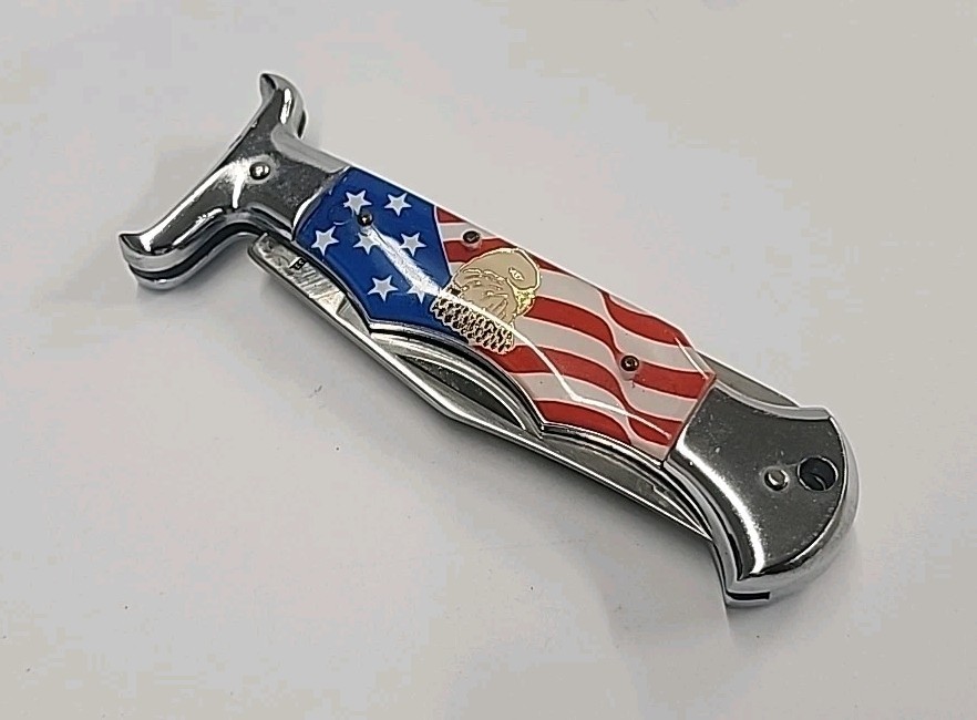 Model 50028 Vintage Fury Folding Knife American Flag Eagle USA