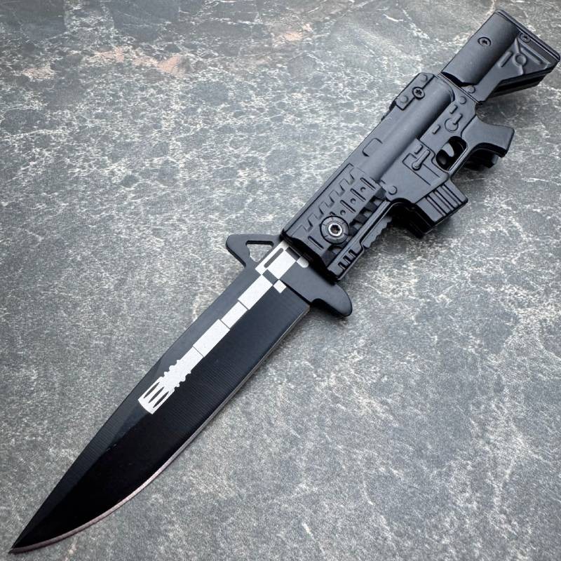 8.25″ Tactical Rifle Gun Folding Spring Assisted Pocket Knife EDC