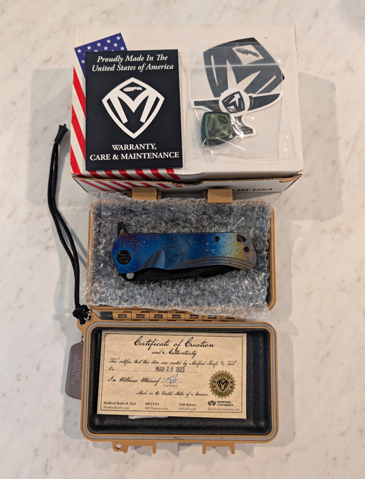 Medford Knife & Tool Proxima S35VN Titanium Frame Lock Manual Clip Point