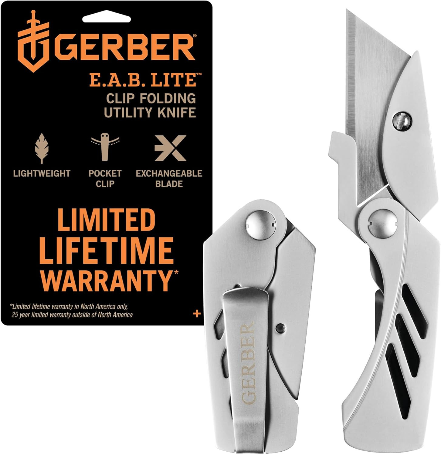 Gear EAB Lite Pocket Razor Knife with Money Clip – EDC Gear Folding Stainless St