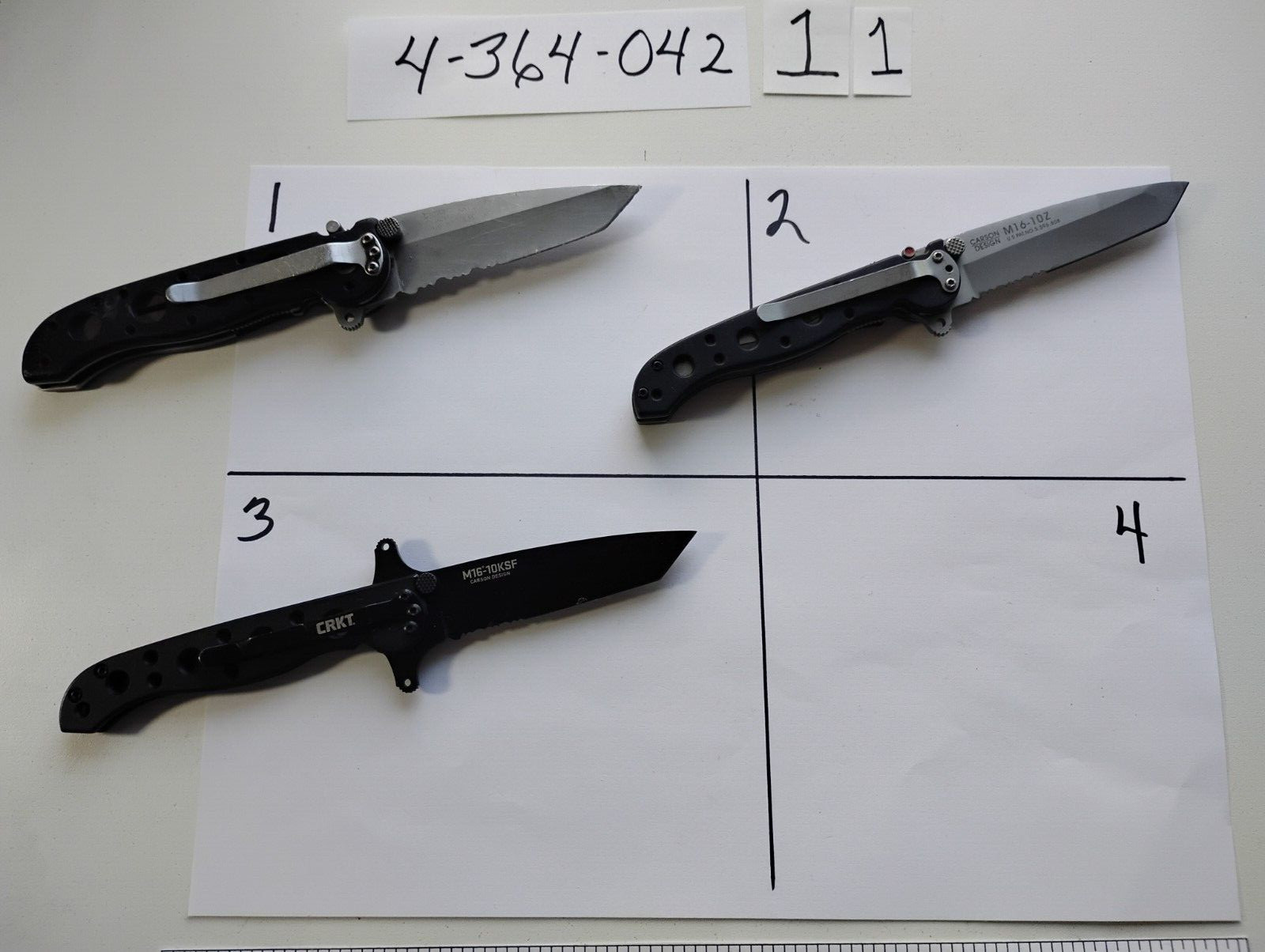 CRKT M16®-10KSF. 10Z, 12Z TANTO NICE CLEAN GREAT SHAPE SHARP $30 EACH OR OBO