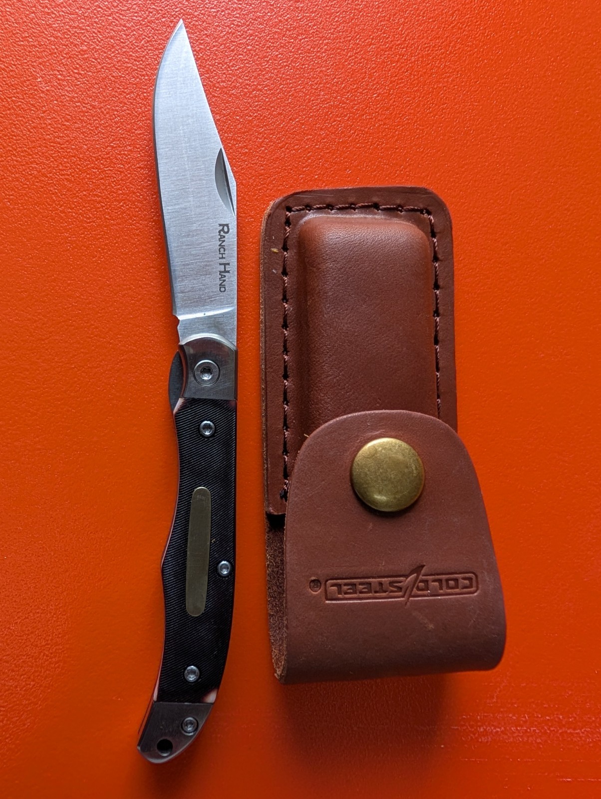 Cold Steel Ranch Hand Folding Knife 3″ SK-5 Steel Blade Sawcut Delrin Handle