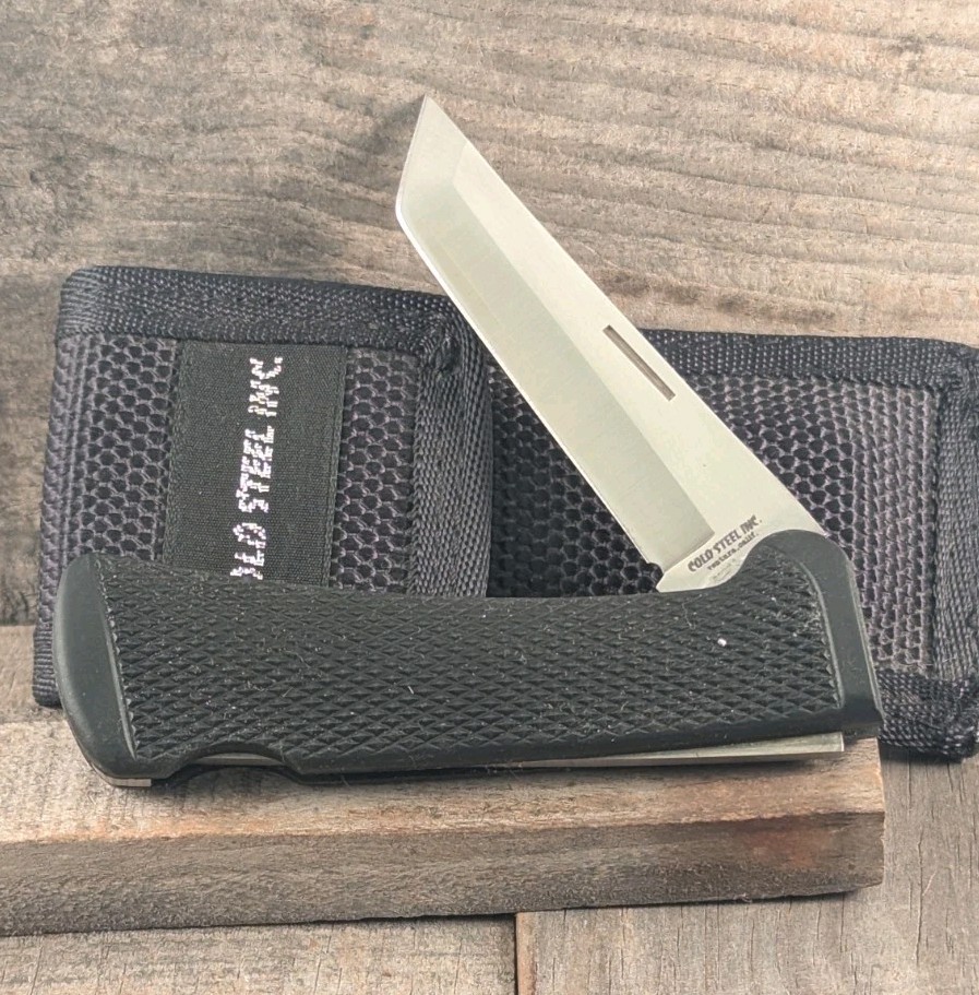 Vintage Cold Steel Inc Japan Shinobu Black Rubber Tanto Blade 3.5″ Lockback