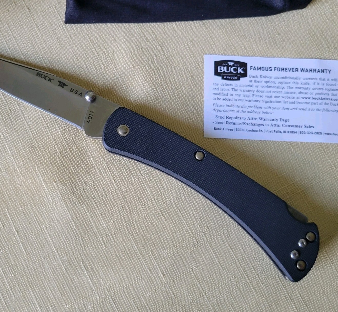 NEW Buck USA 110BKS4-B PRO Slim Hunter BLACK G-10 Handle BOS S30V Folding Knife