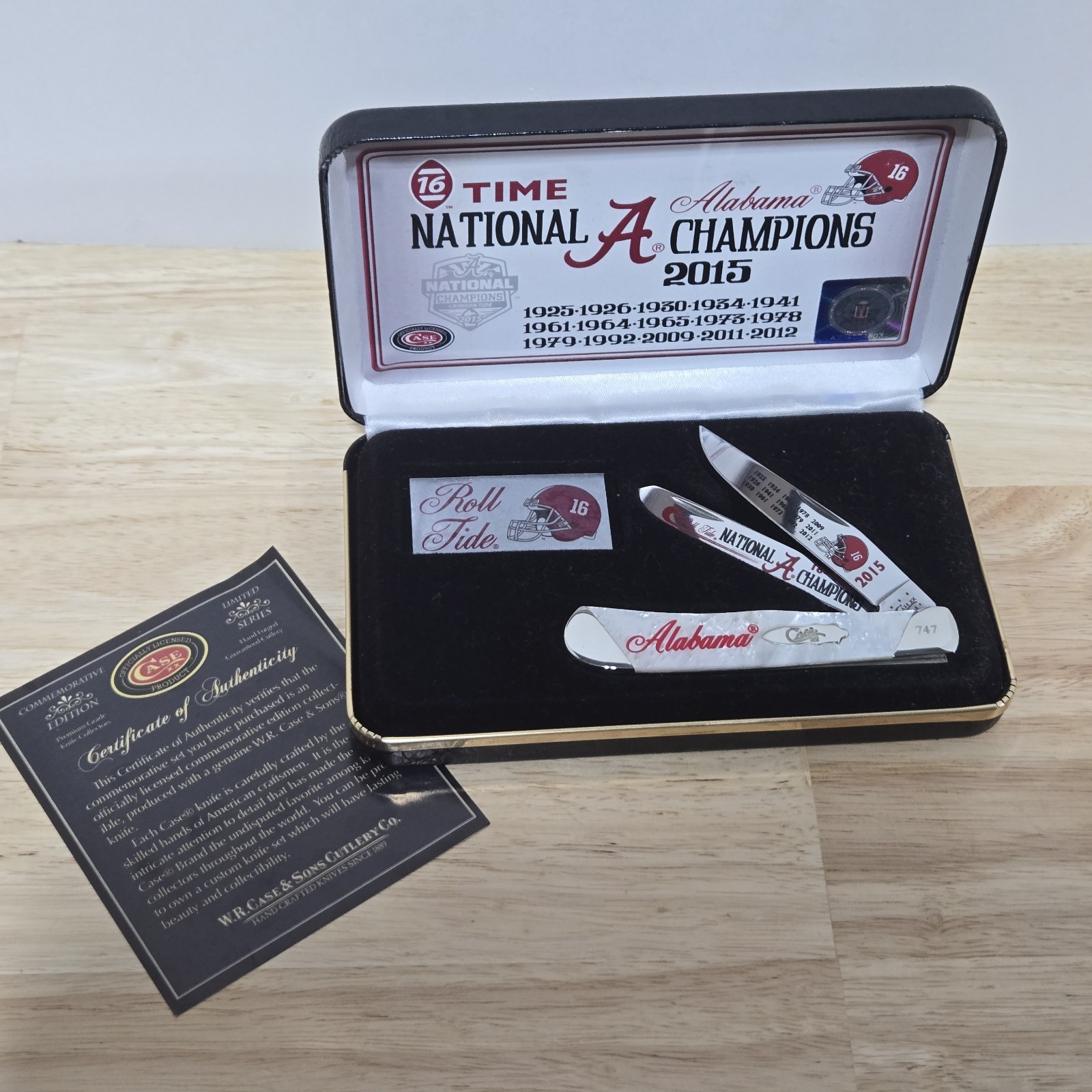 Case XX 9254 SS Corelon Pearl Alabama Crimson Tide 2015 National Champions…