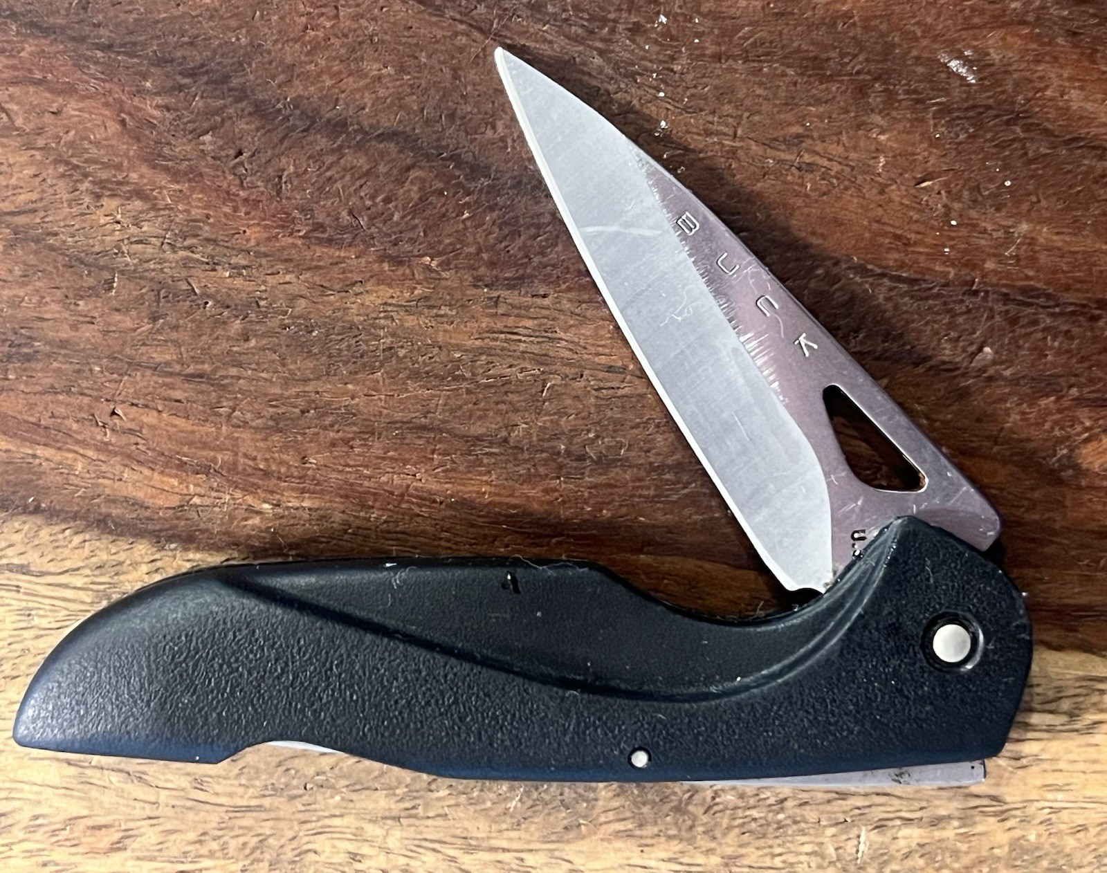 RARE BUCK 464 Special Knife Black Composite Handle 420 Stainless Steel
