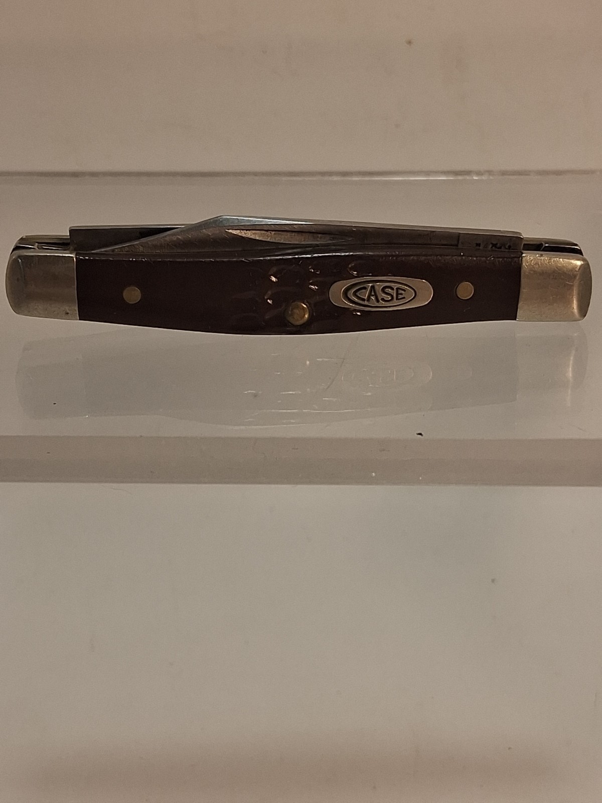 Vintage Case XX 6233 SS Small Pen Knife Jigged Brown 2-Blade Pocket Knife Patina