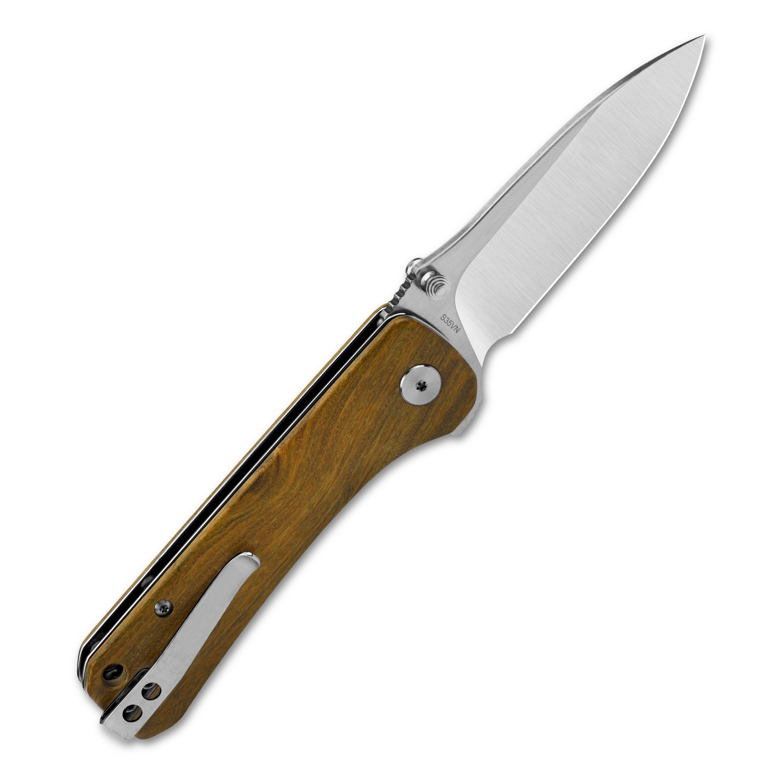 QSP Knives Hawk Liner Lock 131-D Knife CPM S35VN Steel & Verawood