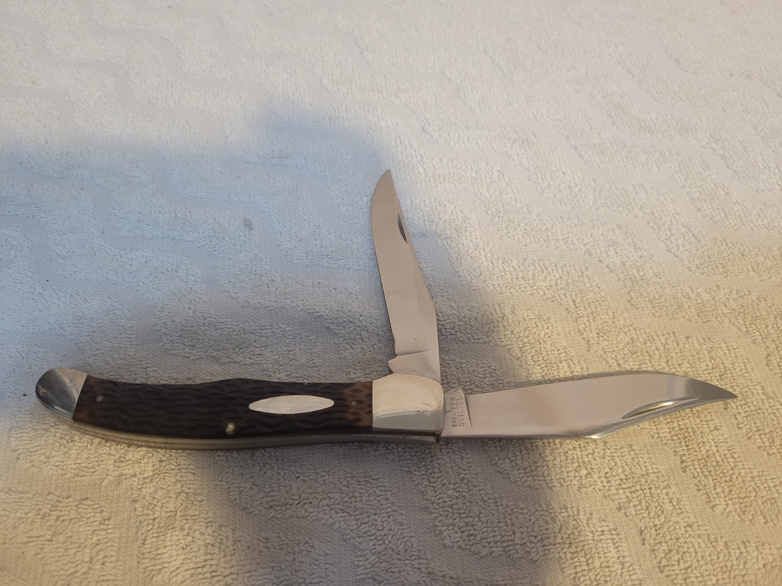 VINTAGE WESTERN U.S.A. 062 2 BLADE FOLDING HUNTER POCKET KNIFE «NICE»
