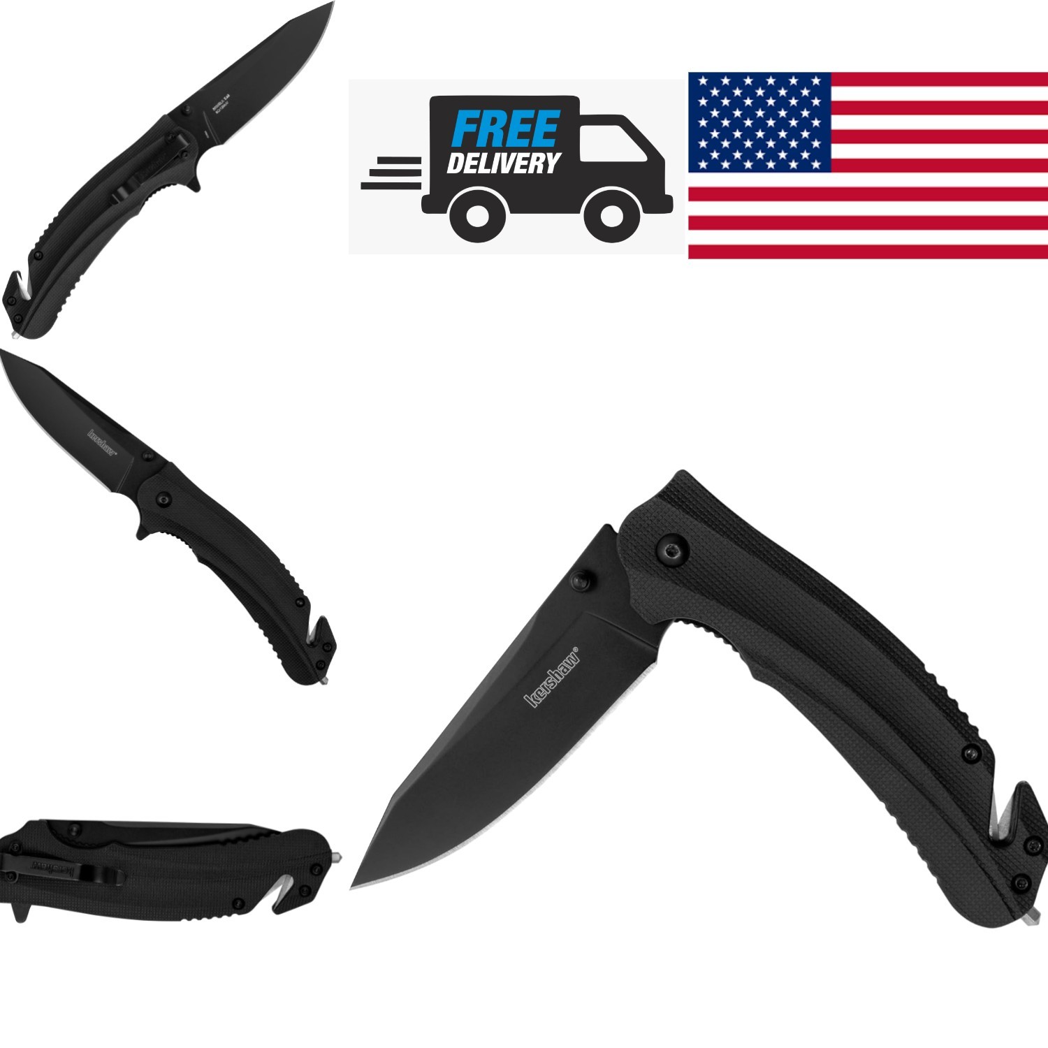 Folding Rescue Knife 3.5 Inch Drop Point Blade Lightweight for Right Hand Use