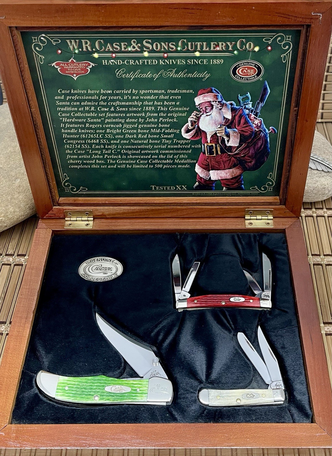 Case XX USA 2003 Santa’s Hardware 1/500 Commemorative Knife Set 3 Knives