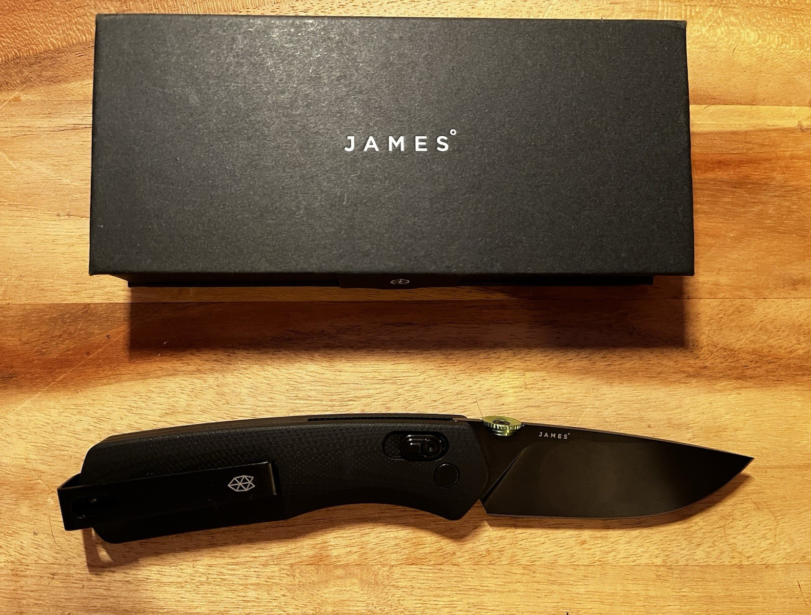 James The Carter Pocketknife Manual Drop Point Plain Stainless G10 Black