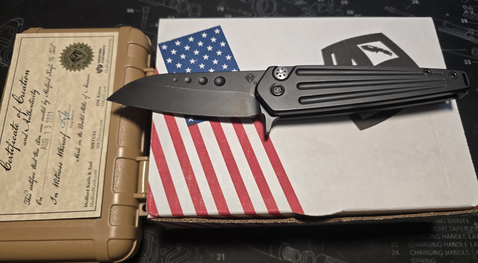 Medford Kinfe And Tool NOSF Manual Titanium Flipper S35VN PVD Tumbled PVD