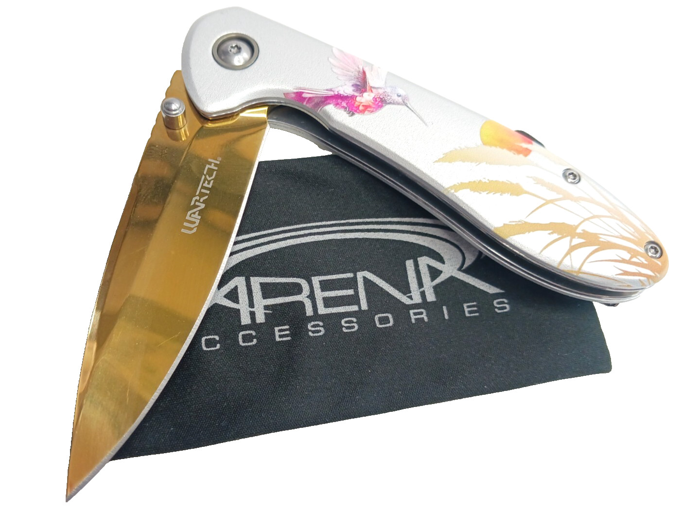 Hummingbird EDC Pocket Knife GOLD Blade Wartech Spring Assisted Open Folding