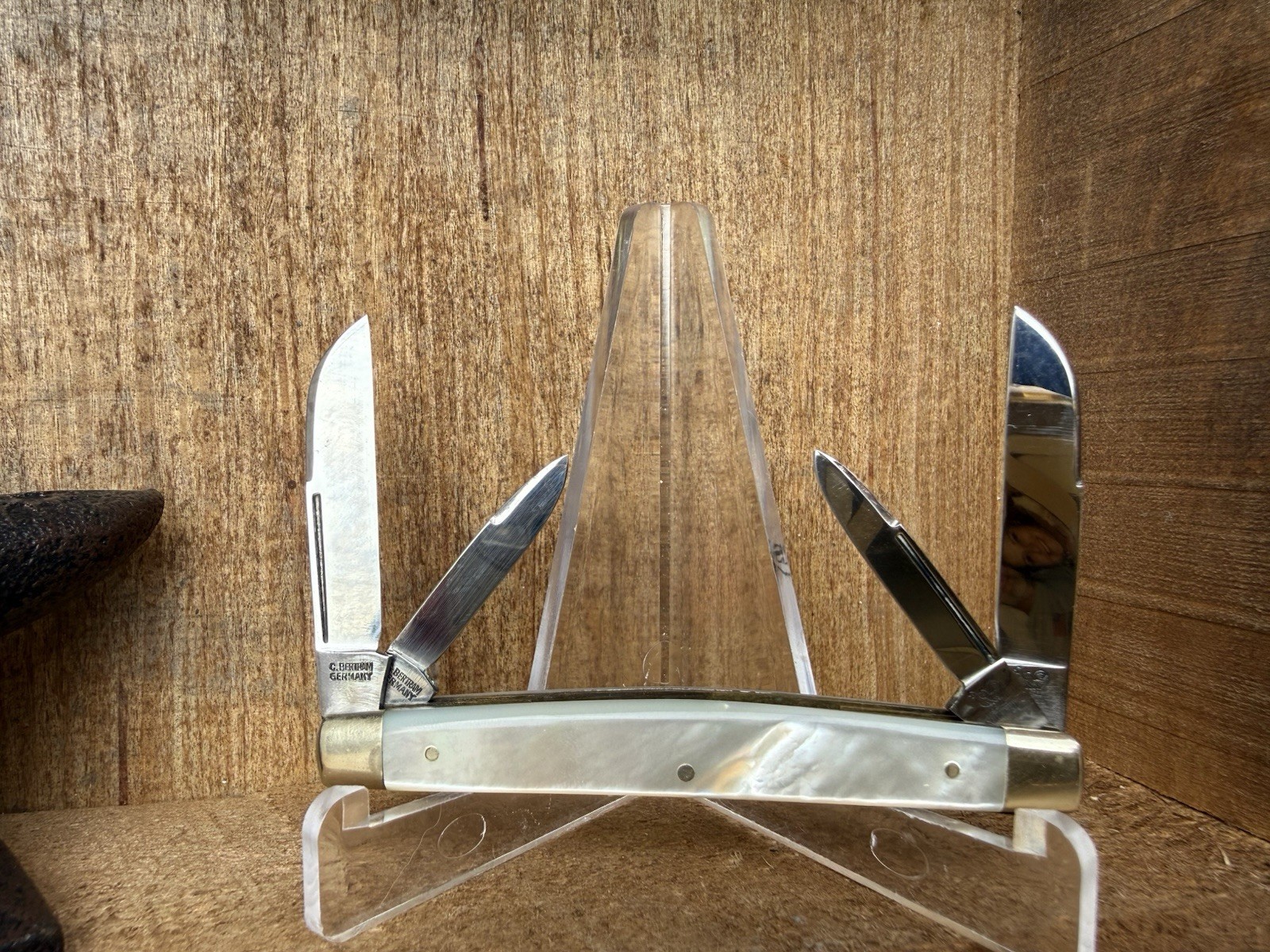 C. Bertram Germany Mother of Pearl 4 Blade Congress Knife 3 1/2” Rare Original