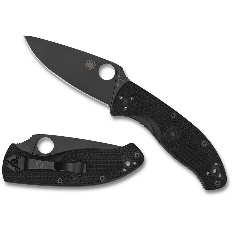 Spyderco C122PBBK Tenacious Lightweight Folding Knife 3.39″ 8Cr13MoV Black