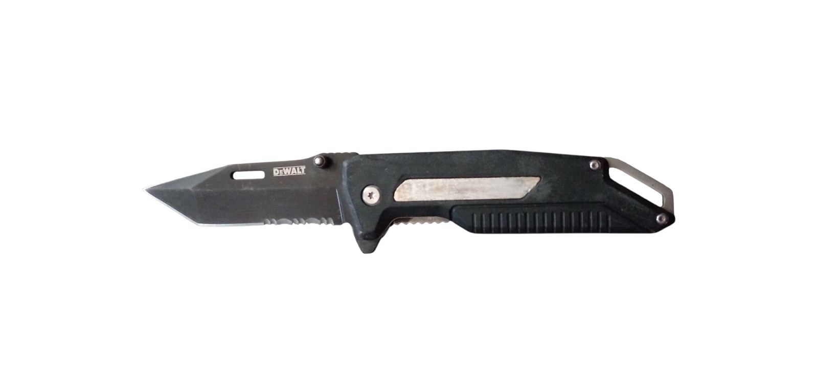 DEWALT Black Tanto Serrated Combo Blade Folding Utility Pocket Knife