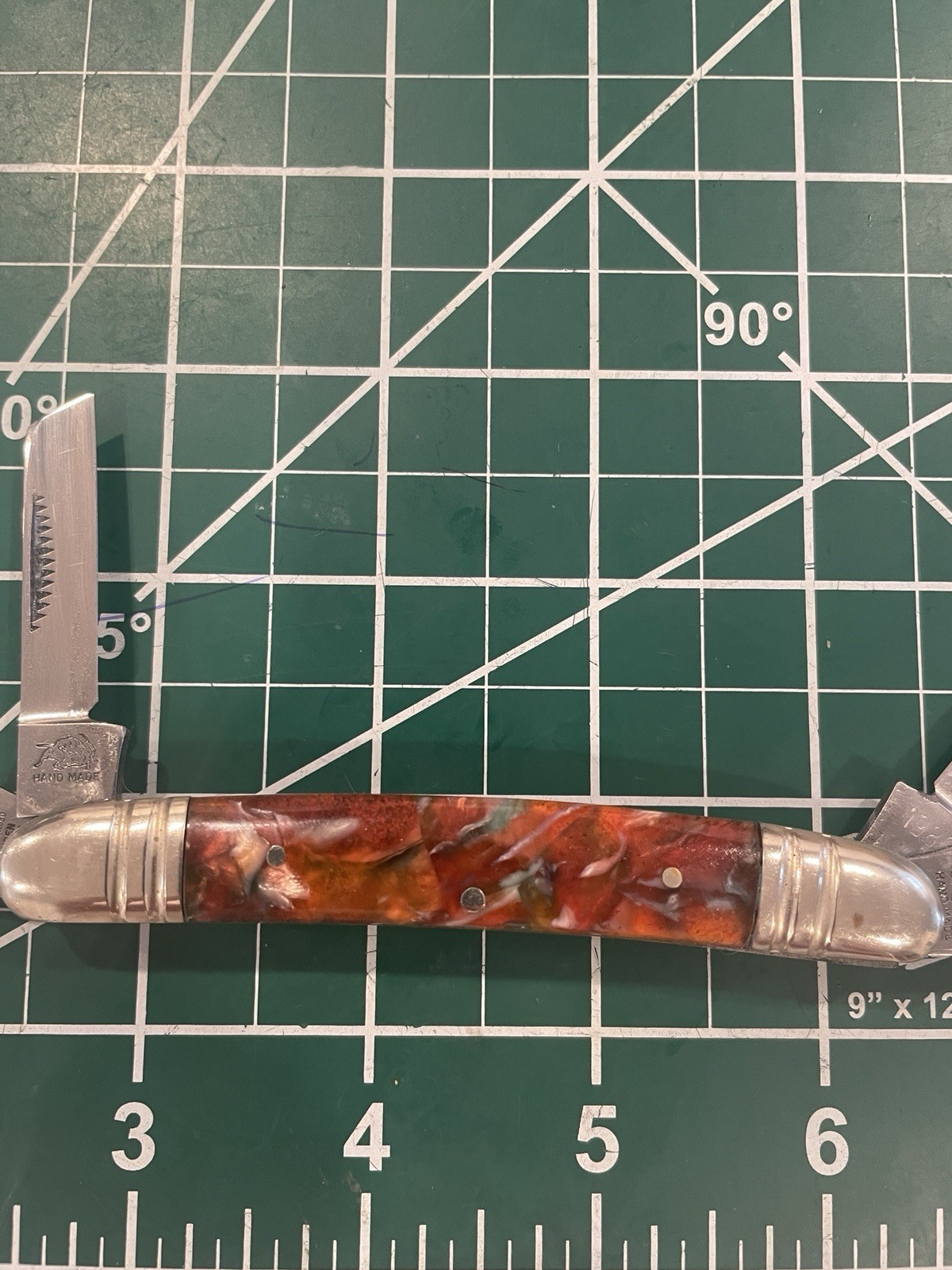 Bulldog Brand Germany Congress Pocket Knife 1983 Amber Orange Swirl Tobacco RARE