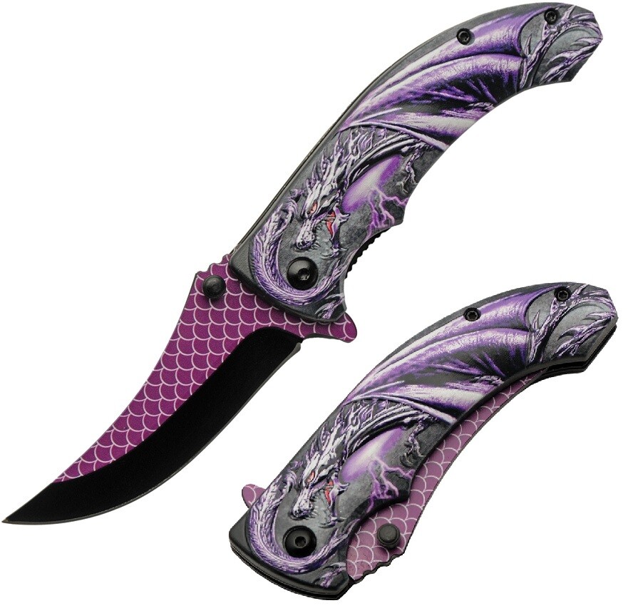 Rite Edge Dragon Scale Liner A/O Folding Knife 3.25″ Stainless Blade ABS Handle
