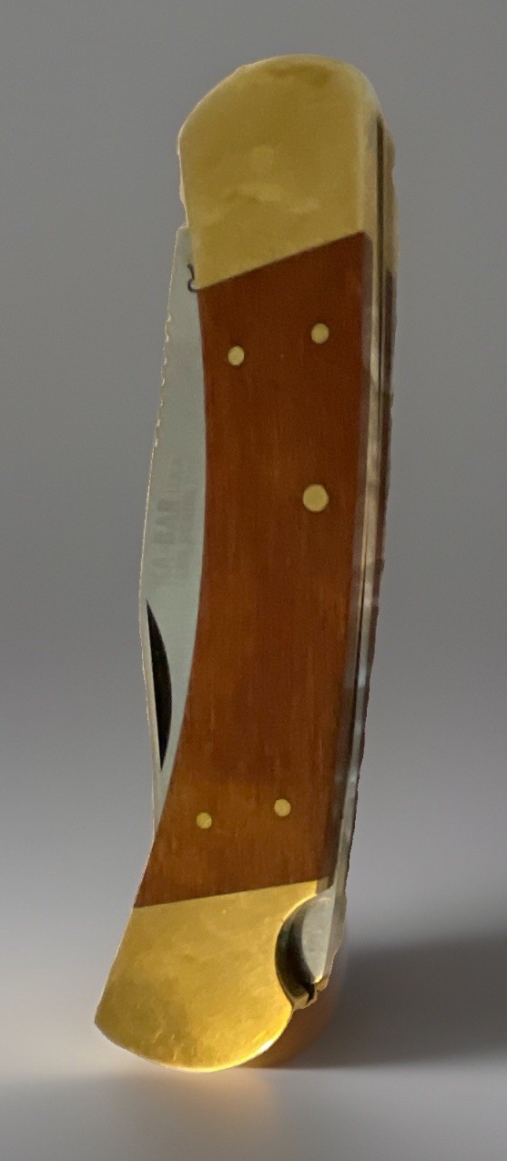 🔥 Vintage KA-BAR 1189 Folding Hunter Knife Wood & Brass Lockback Classic Beauty