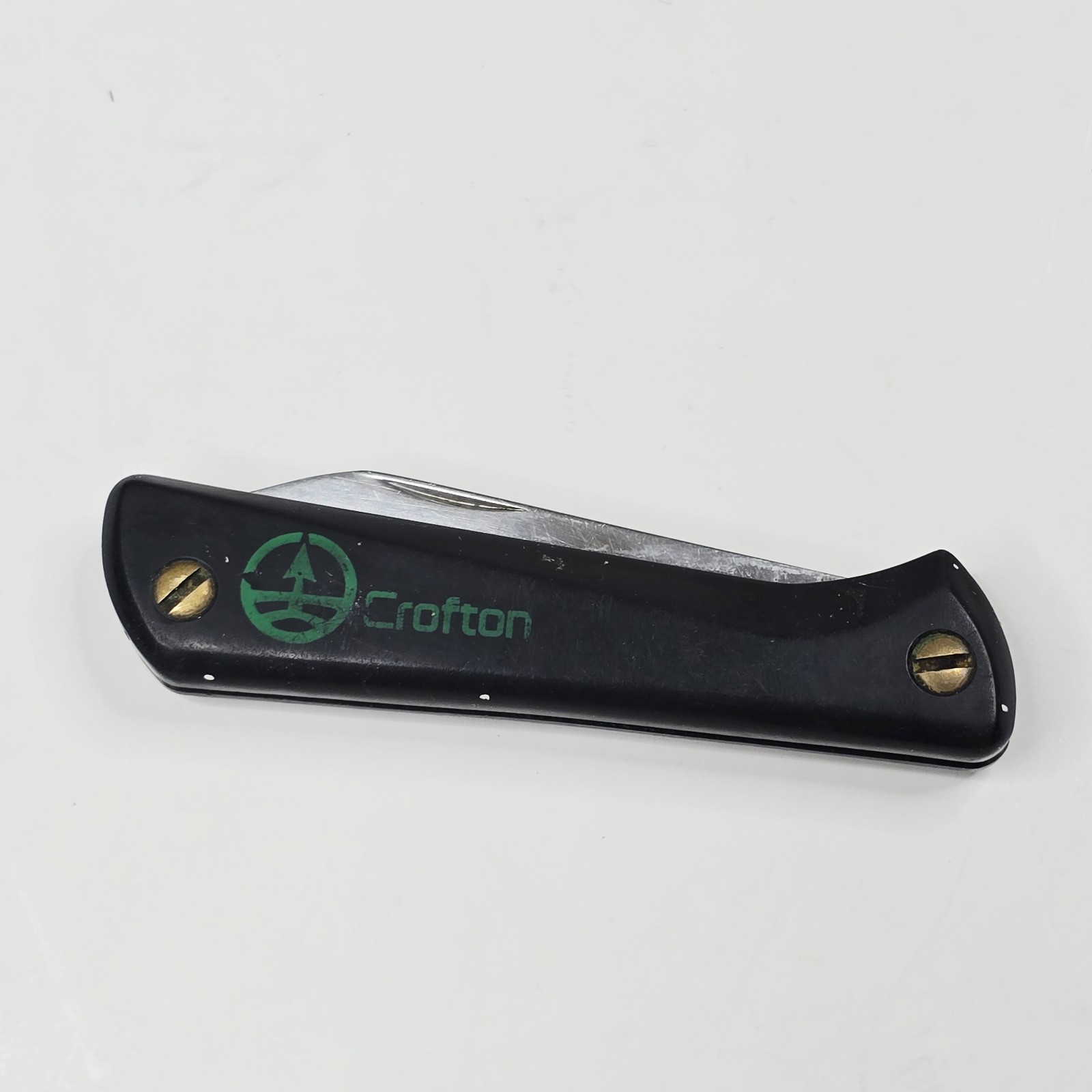 Vintage EKA Sweden Folding Pocket Knife Black Crofton Promotional Advertising