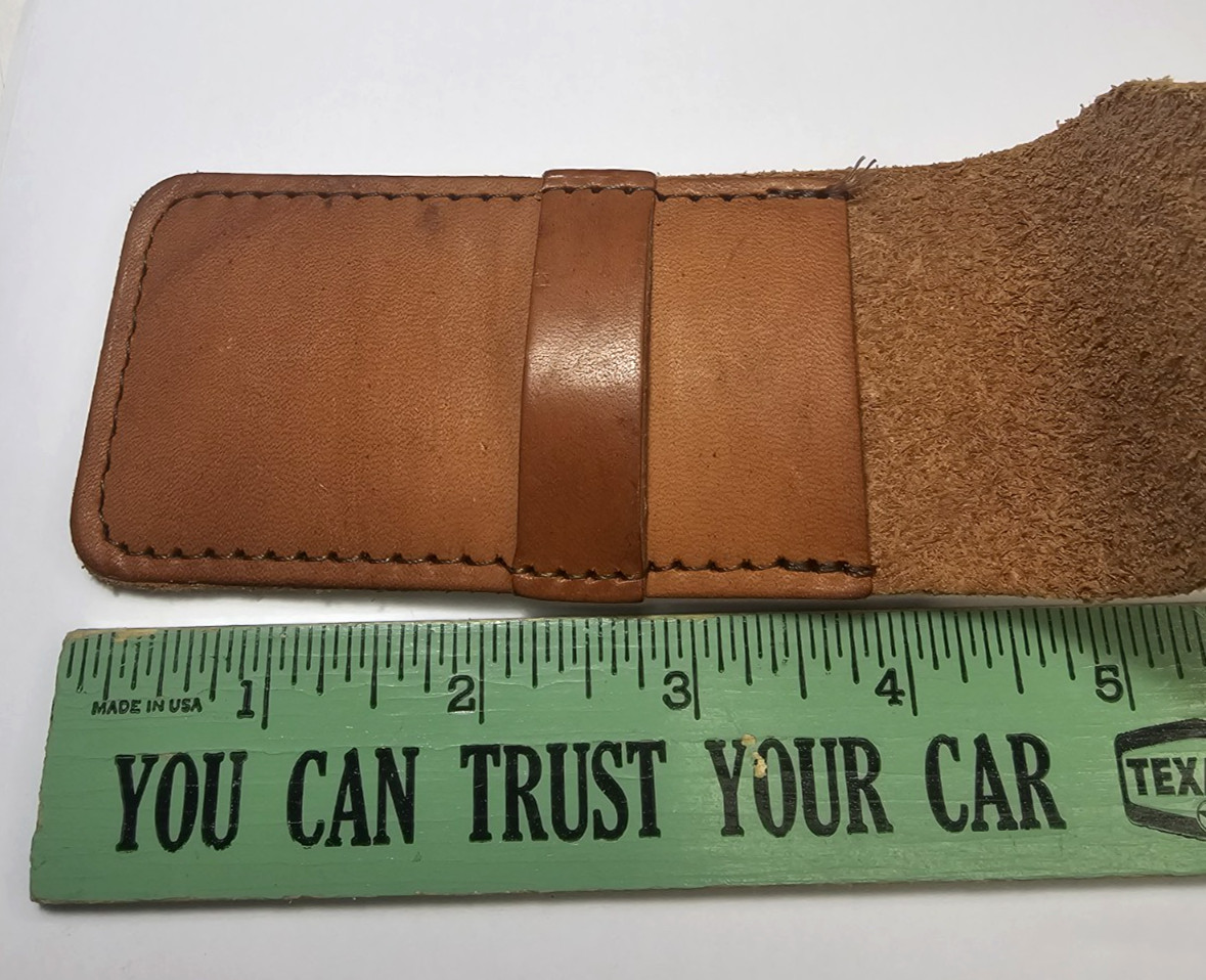 Texas Ranger Tan Leather Pocket Knife Sheath Case 4 1/2″ X 2″