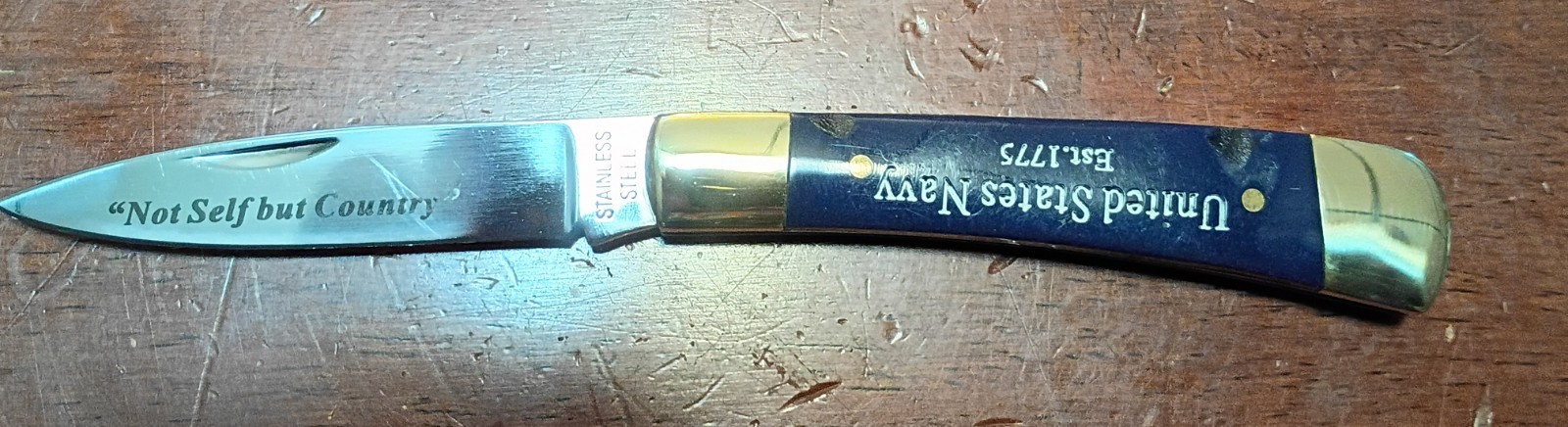 UNITED STATES NAVY ESTABLISHED 1775 NOT SELF BUT COUNTRY KNIFE RARE!