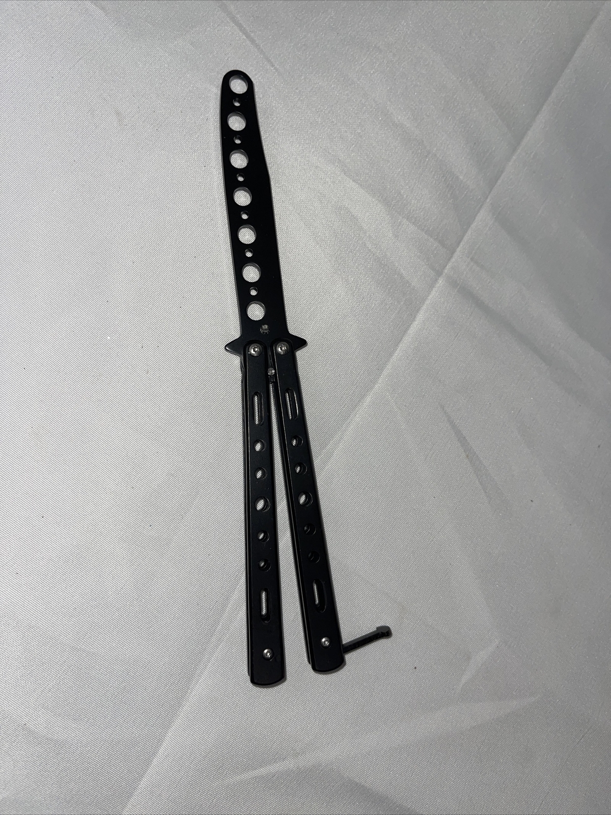 4 Practice BALISONG METAL BUTTERFLY Trainer Dull BLADE Knife Training Tool Black