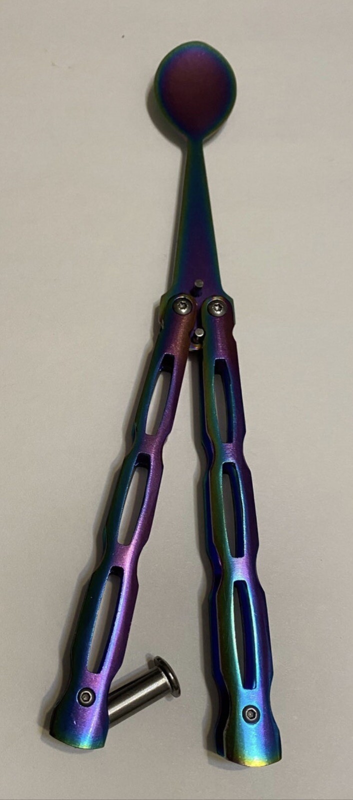 Practice Butterfly Balisong Trainer – Rainbow Spoon – NEW – Fast Shipping