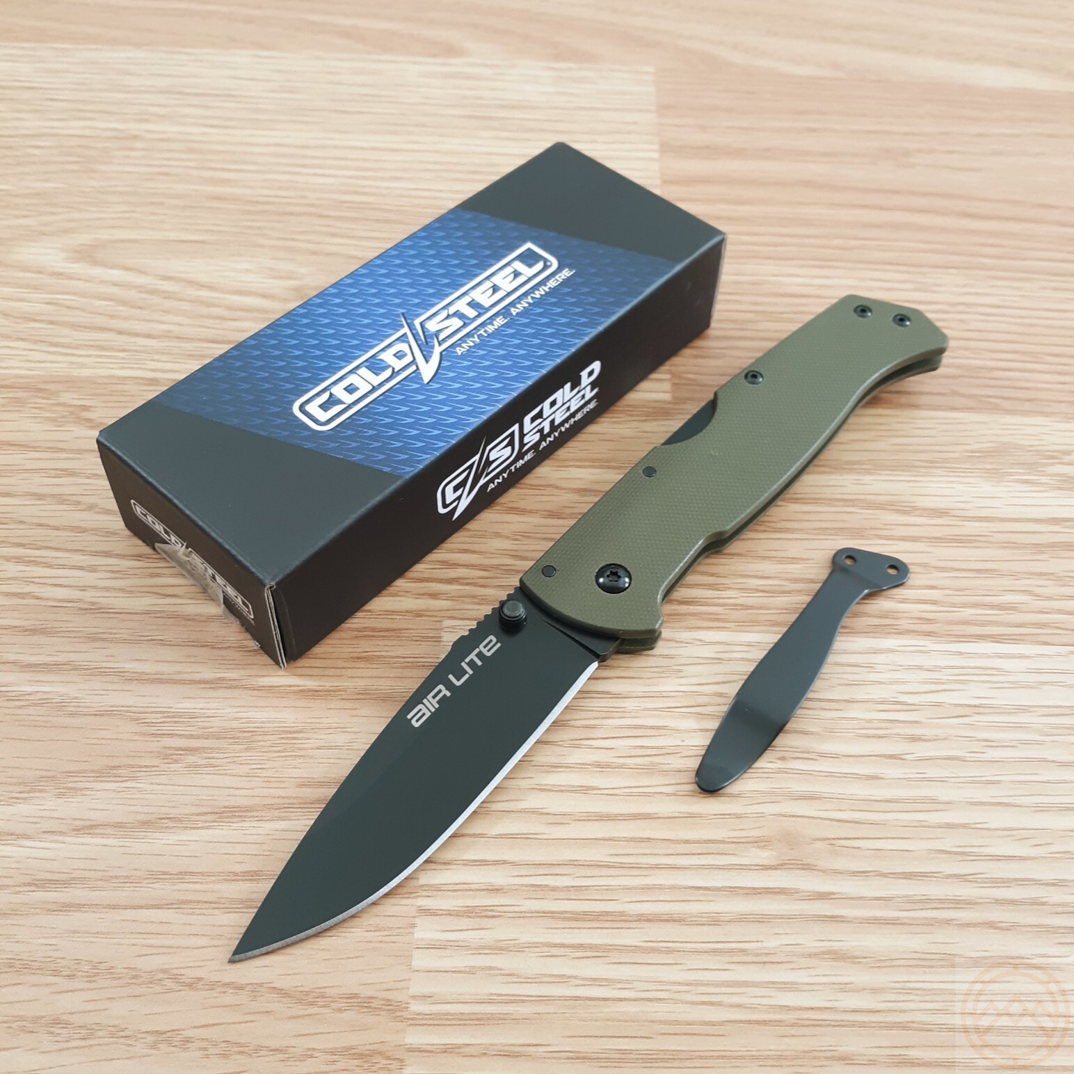 Cold Steel Air Lite Folding Knife 3.43″ Japanese AUS-10A Steel Blade Green G10
