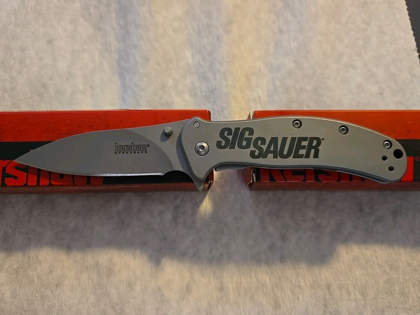 Kershaw ZING SS Sig Sauer Model 1730SS Pocket Knife assisted opening