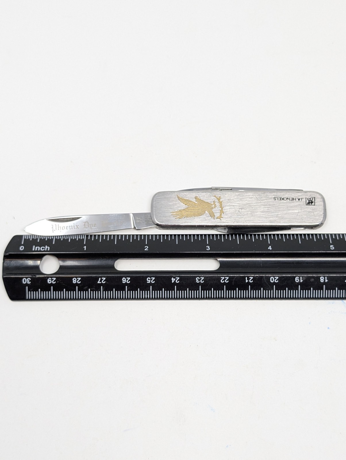 Vintage J A Henckels INOX Germany Folding Pocket Knife w/ Scissors & Nail File