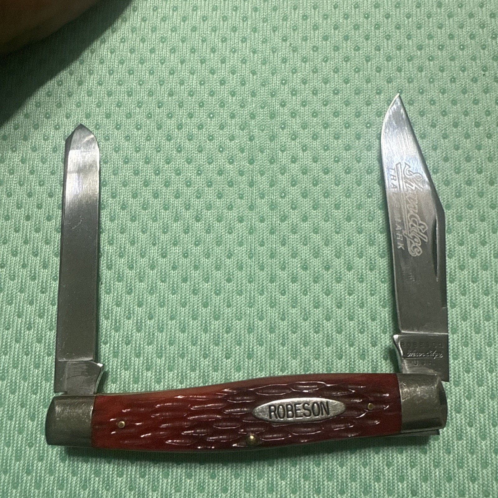 Robeson Texas Moose Knife 622751 Strawberry Bone 1994 ShurEdge USA