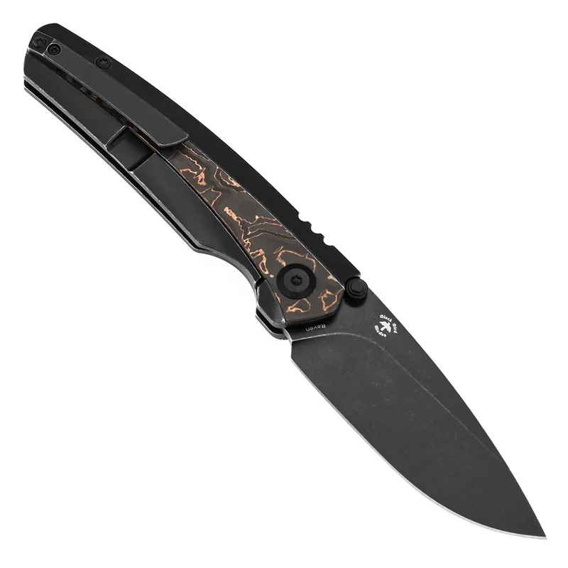 Kansept Knives Folding Knife 3.13″ CPM-20CV Steel Blade Titanium/CF/Copper Foil