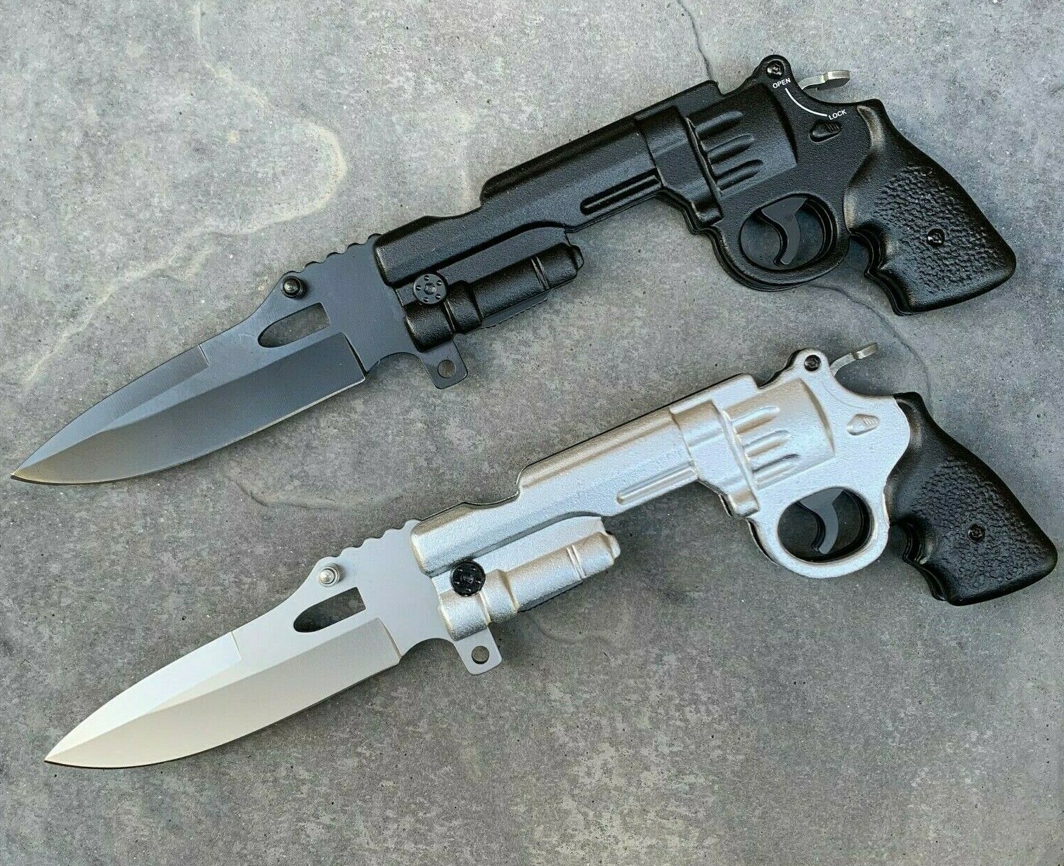 8″ Tactical Spring Assisted Blade BLACK / SLIVER Folding Pocket Knife w/ HOLSTER