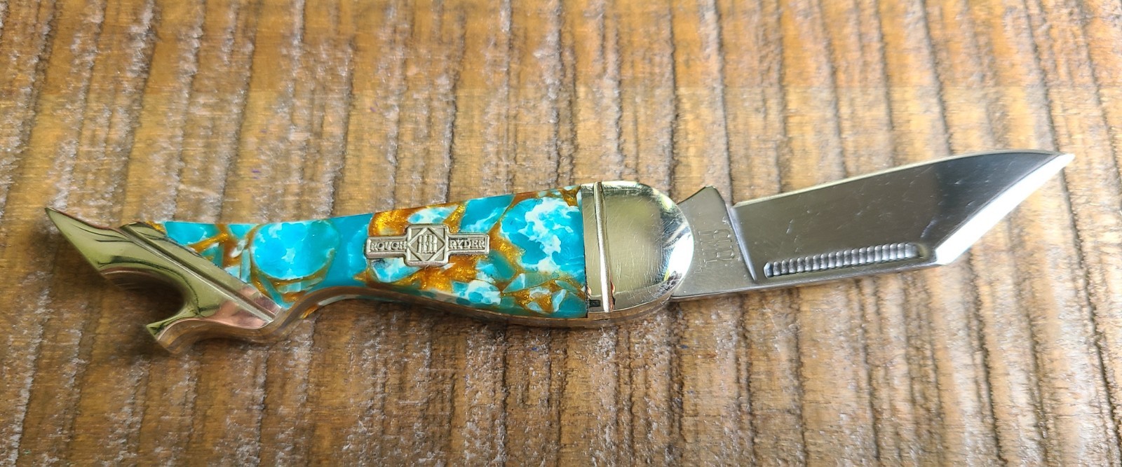 Rough Ryder RR2002 Lady Leg Turquoise Folding Pocket Knife 440 Steel NIB