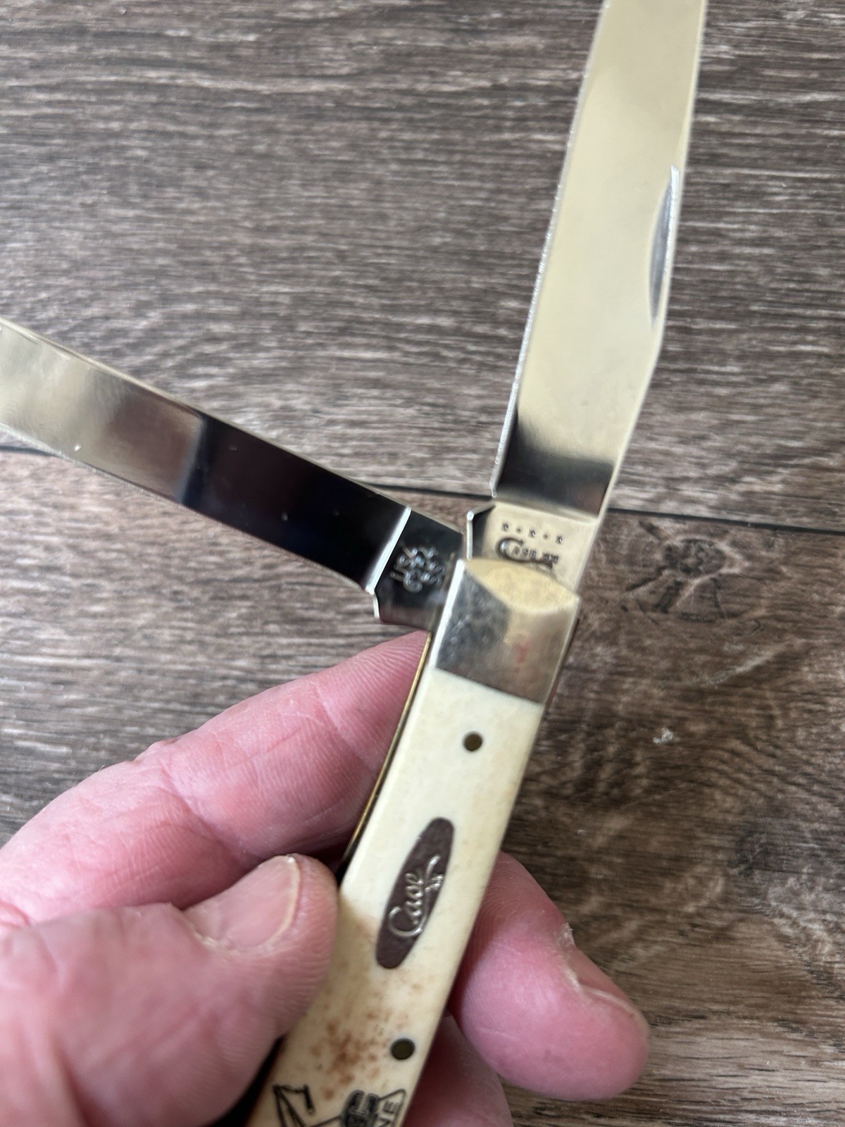 Vintage Case XX 6254 Y2K 5 • 5x Amber Bone Trapper Knife. Rare Pipeline Special