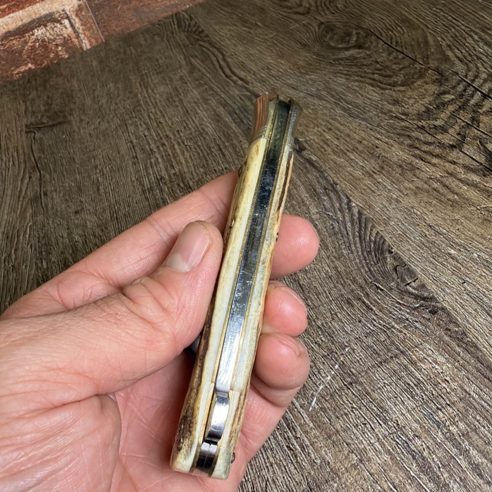 Vintage Hubertus Special Stag Back Lock Folding Knife Solingen Germany