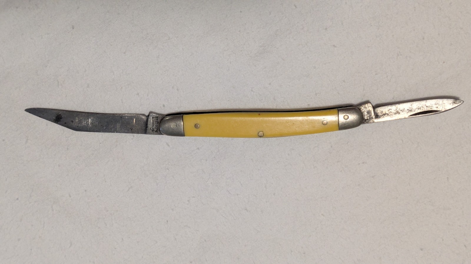 Vintage Schmidt-Ziegler 2 Blade Knife-115 yellowish handle Folding Pocketknife