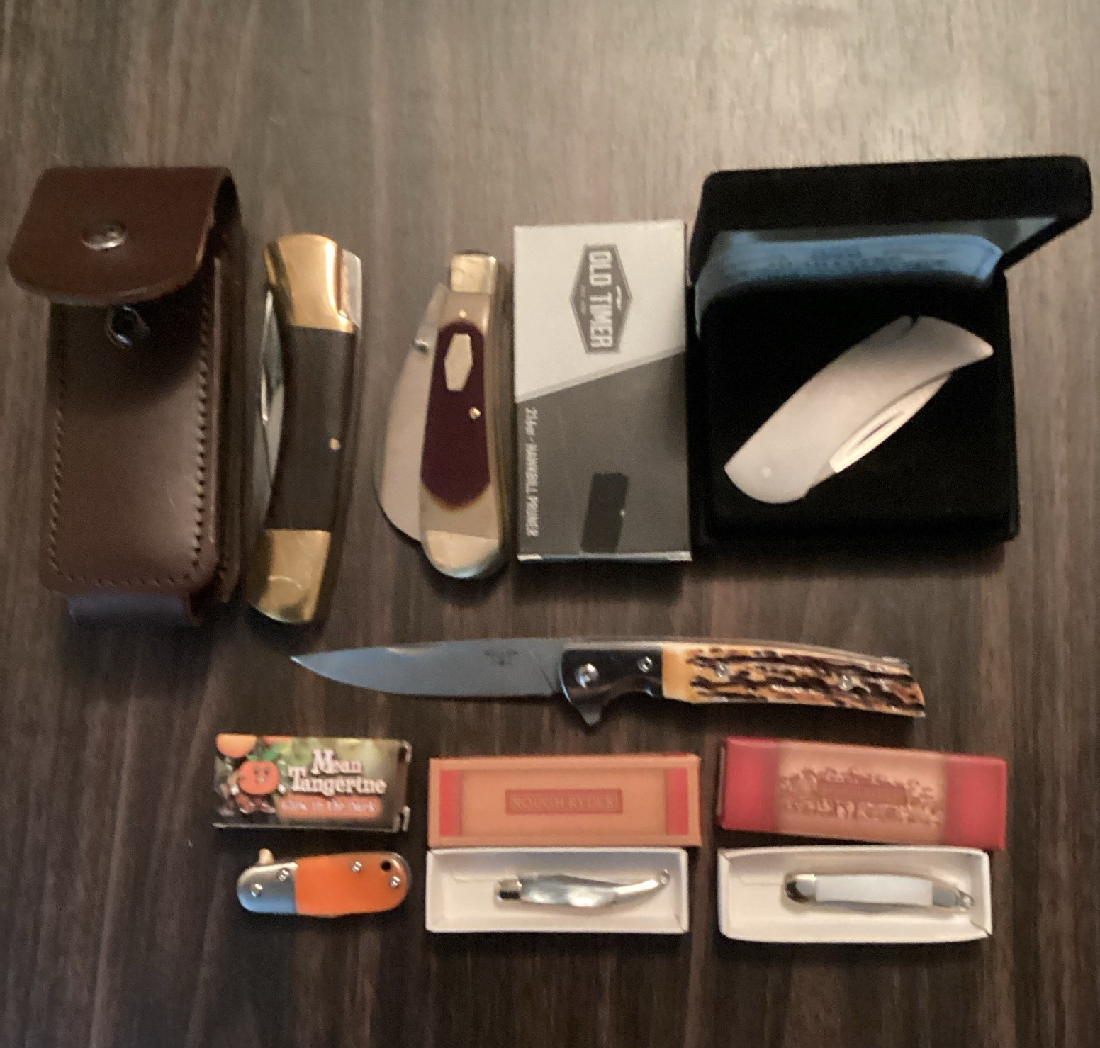 Old Timer/Rough Ryder/Zippo Mixed Pocketknife Lot Manual SS Clip/Hawkbill