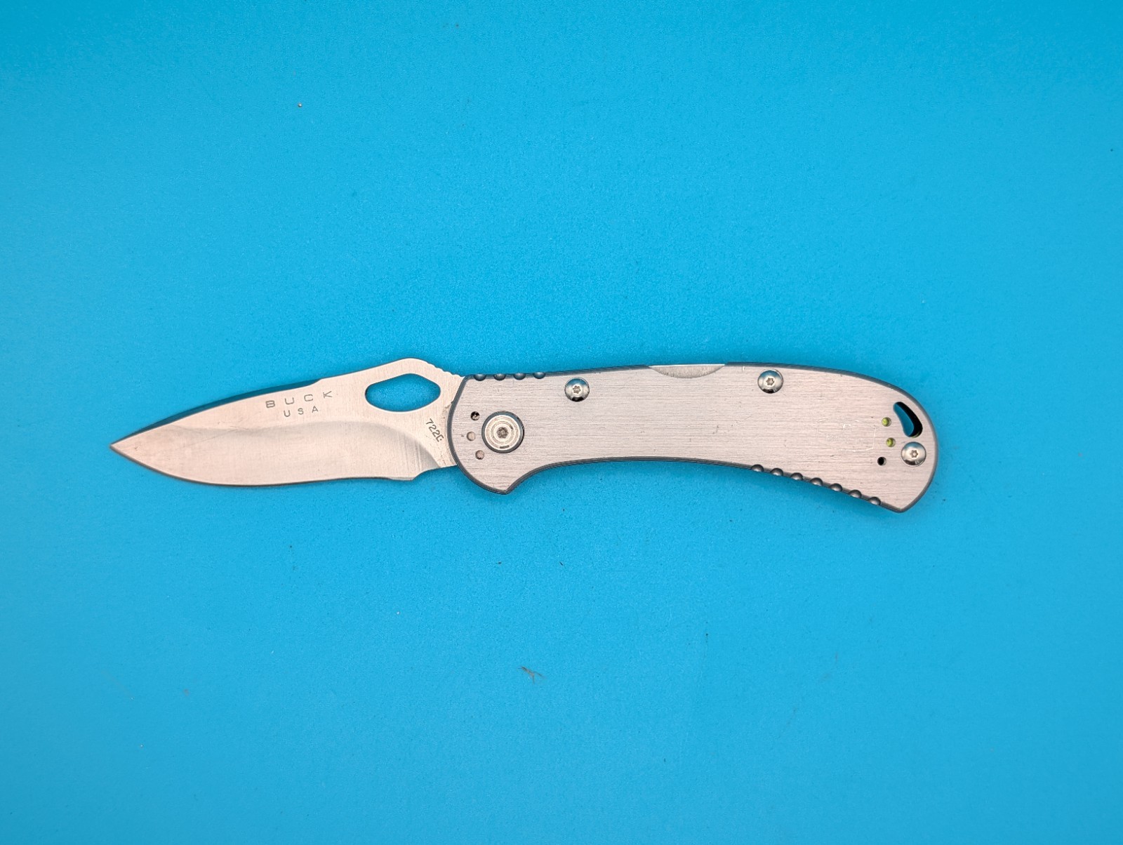 Buck 722 Spitfire Plain Edge Folding Pocket Knife! Black Handle! 2015 DATE
