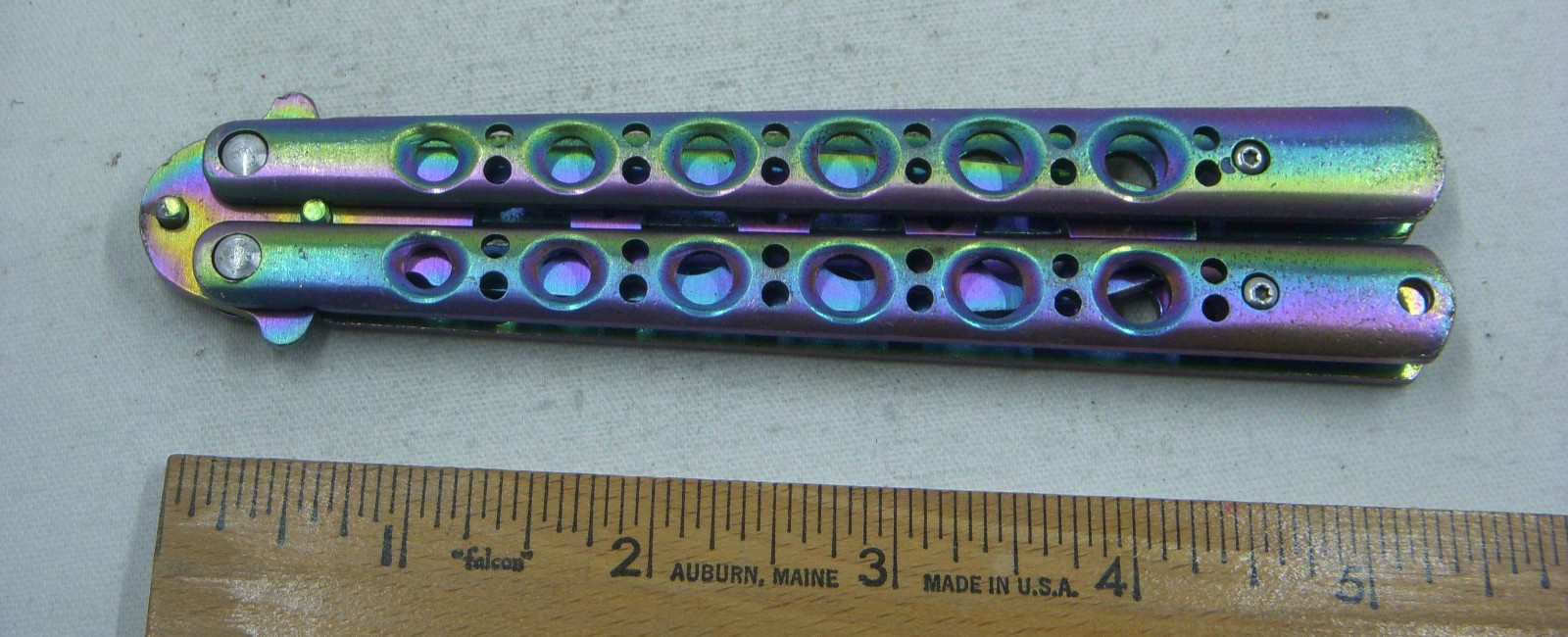 1065 German Surgical Steel Rainbow Butterfly Single Dull Blade Trainer Knife